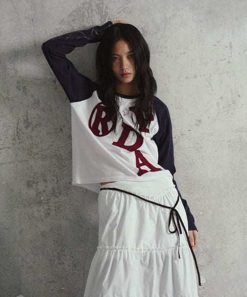 PRENDA PRDA BIG PATCH RAGLAN LONG SLEEVE WHITE - Size & Reviews | MUSINSA