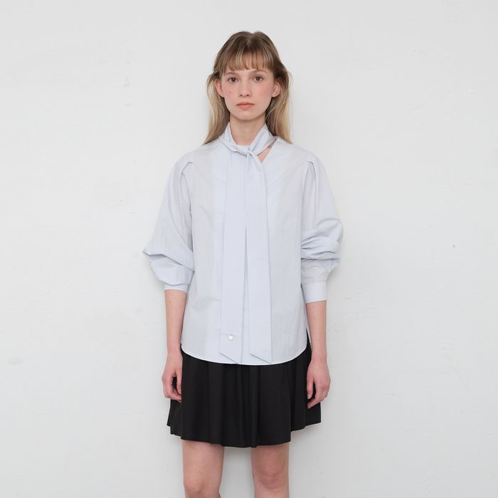 Grace Tie Blouse_Sky