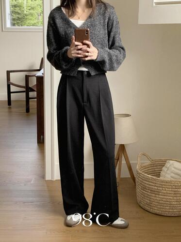 98 degrees Celsius [🏆YouTuber pick] [98 project/20,000 copies sold] Comfort Hidden Banding Wide Slacks