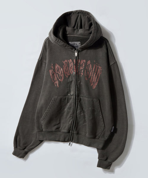 Despair Pigment Hood Zip-up Black Charcoal