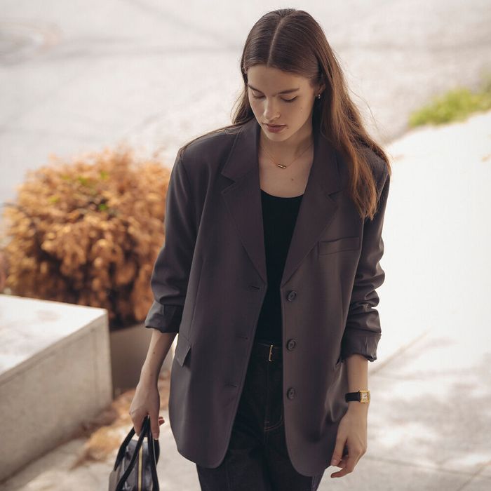 Essential 3-button blazer_Gray