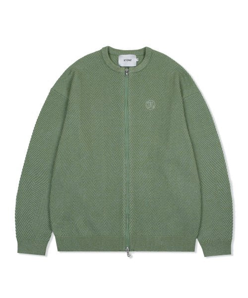 XTK060 Dunston Knit Zip-Up (GREEN)