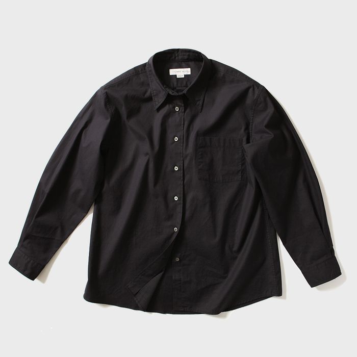TE3-SH01 Pima Twill Snap Shirt-Black