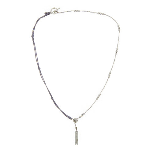 Mix Chain Necklace (Purple Gray)