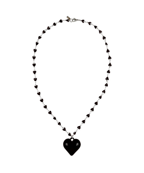 Heart Chain Necklace Black