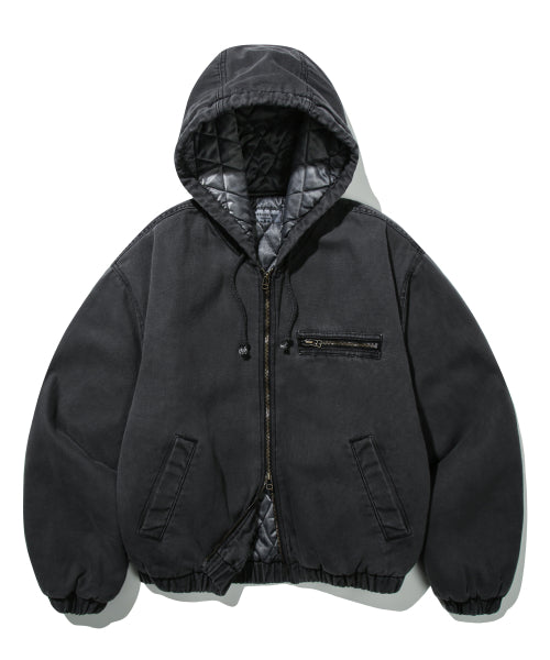 Over-Dyeing Hood Work Jacket (Charcoal)