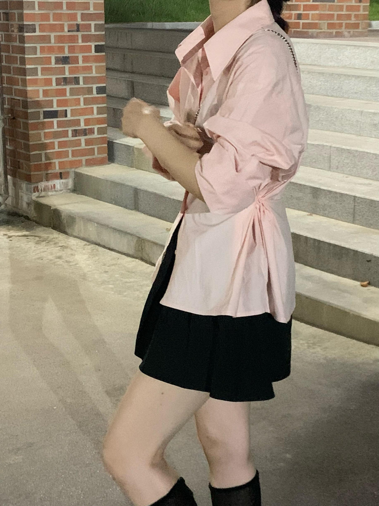 Season plate [Free delivery/Question runaway] Oi shirt long sleeve:: Fall shirt, shirt, blouse, fall, new fall, coordination, girlfriend look, cuanku, lovely look, daily look, daily look