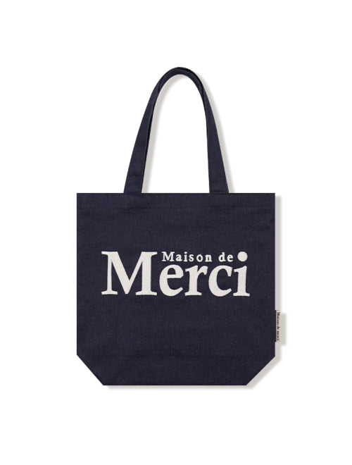 デニムメルシーロゴチェーン刺繍エコバッグインディゴ（FCE5BG003P）