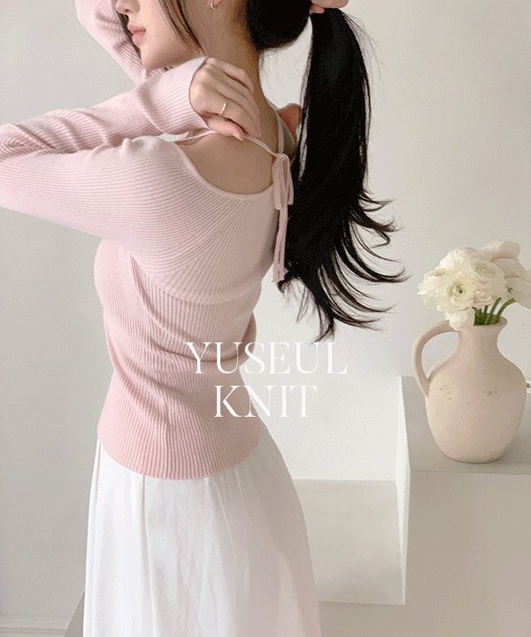 Furbit [Real Women's Fit🩰] Yussel Tie Halterneck V-Neck Slim Knitwear - 5 colors