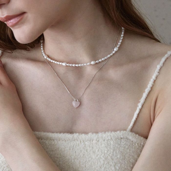 Rose Quartz Heart N.