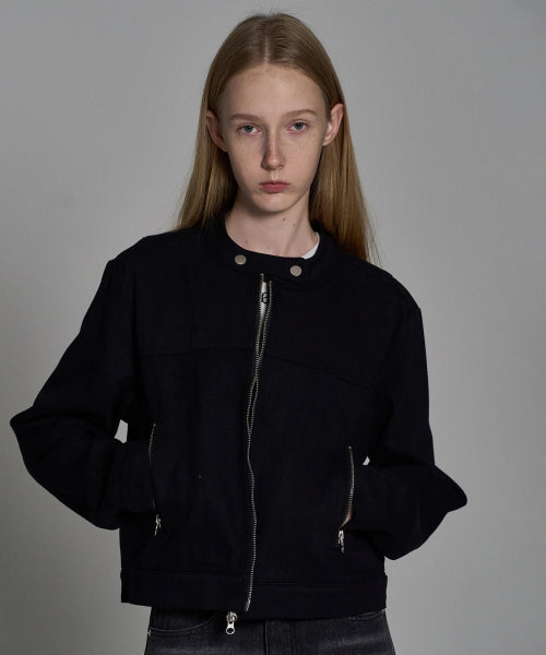 Cotton Zip-Up Jacket_Black
