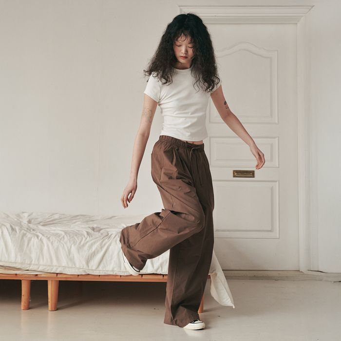 [29CM only] (uni) Door-to-door solid pants brown