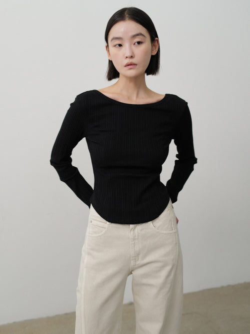 Back Scoop T-Shirts_Black