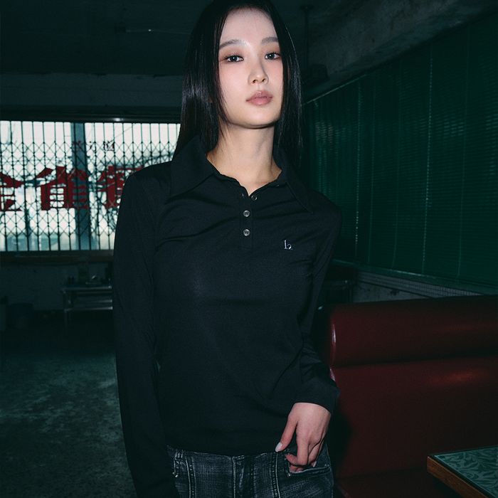 Fitted Collar Long Sleeve [Black]