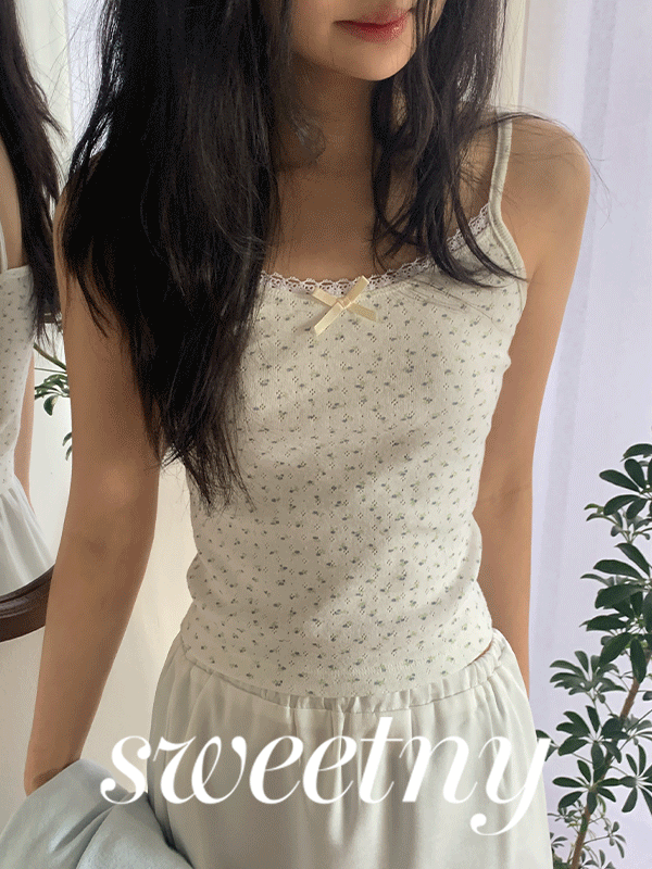 Nayney [Same-day delivery/self-made/sweetny] Via flower lace layered sleeveless bustier