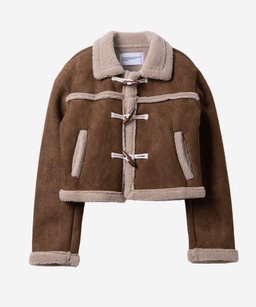 Our duffle collar suede short mustang jumper [Brown]