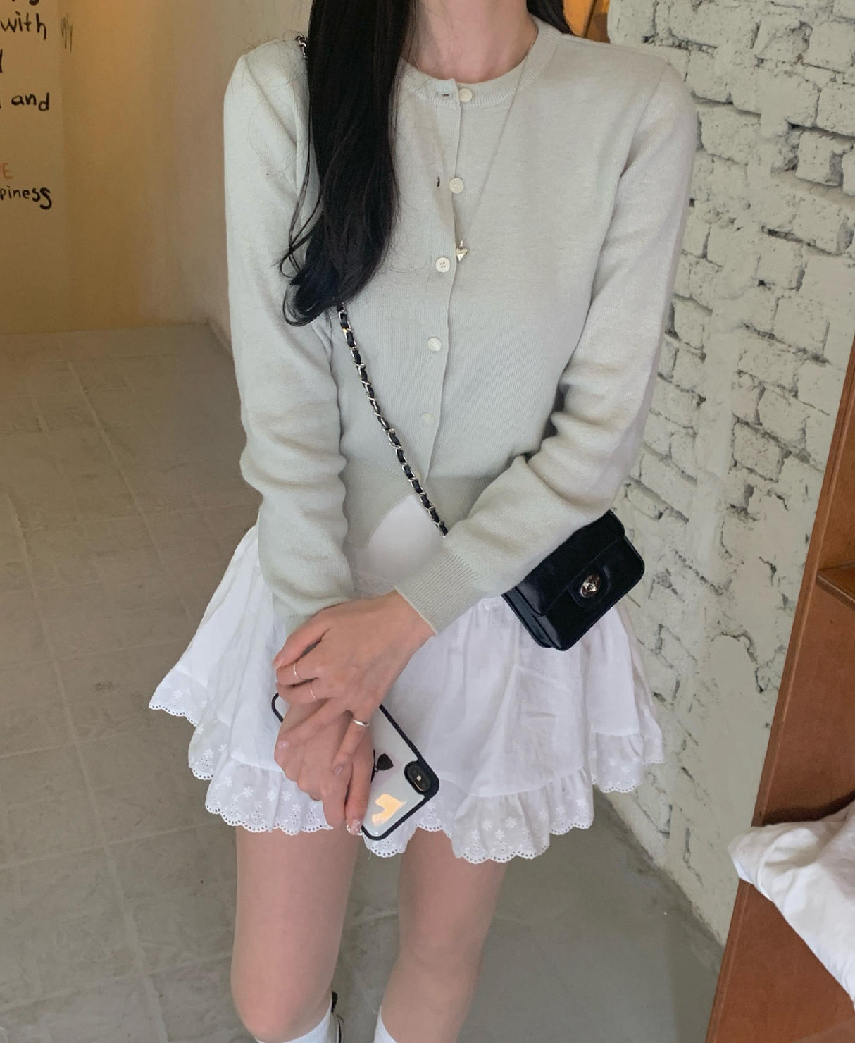 Lu & Mary Pastel Basic Cardigan (2 colors)