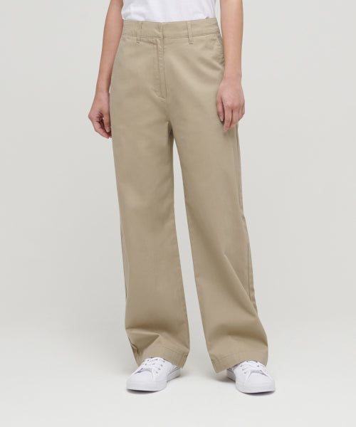 Women's Wide Chino Pants [Beige]