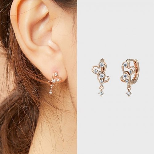 Open Heart Earrings 14K Gold Pin MCER0133