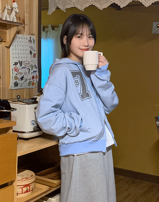Baon [new 5% sale for 3 days] Lineco Stripe Number Two Way Crop Hood Zip-Up (3 colors)