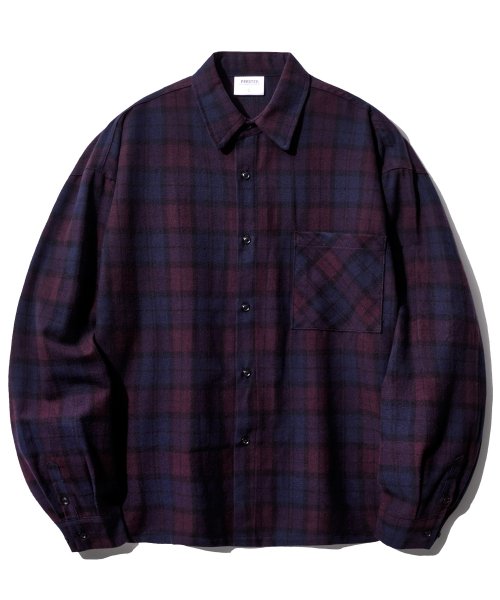 Howling Check Shirt Burgundy SMLS4450