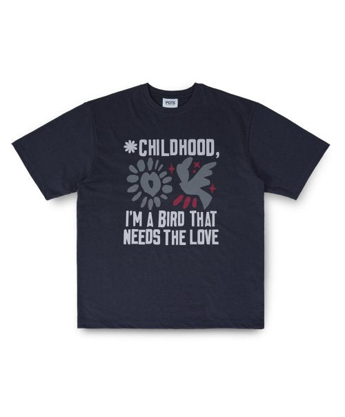 POTTS HEART BIRD TEE [CHACOAL] - Size & Review | Musinsa