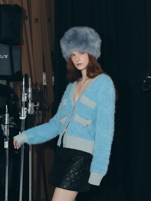 Feather Cardigan (Sky Blue)