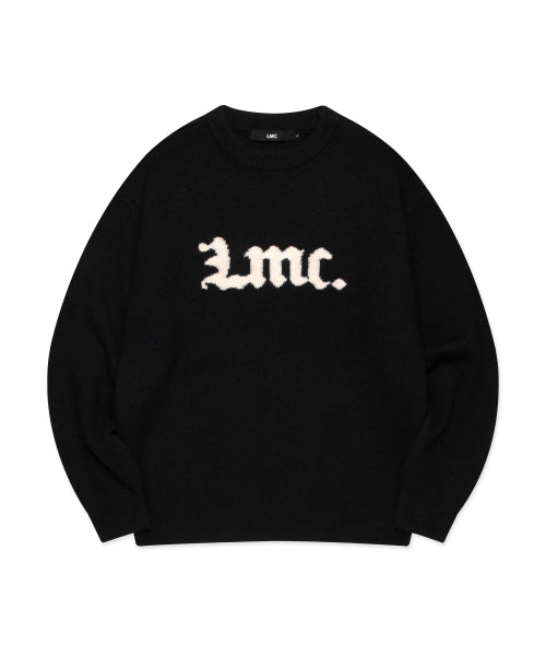 GOTHIC NAME KNIT SWEATER black
