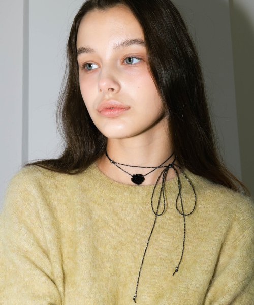 Black Rose String Necklace