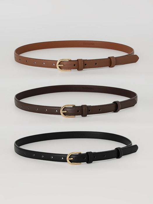 BT8038 Classic Round Leather Belt 18 mm 3 Colors