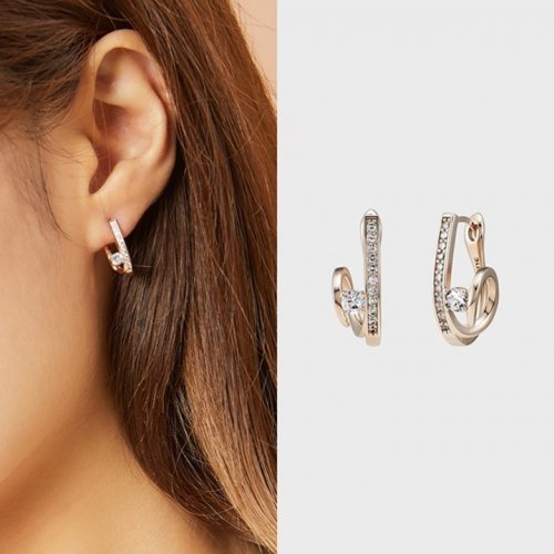 U-Curve Earrings 14K Gold Pin MCER0021