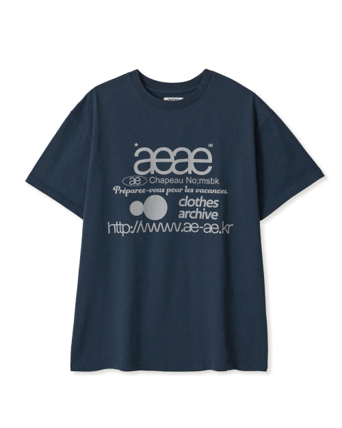 AEAE WEB LOGOT-SHIRTS [NAVY] - Size & Review | Musinsa