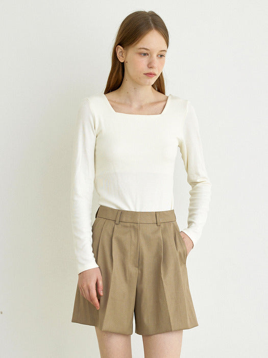 Mari Square Neck T-shirt (Ivory)