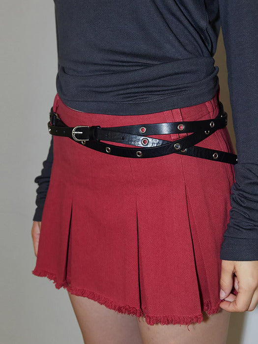 Eyelet Double Leather Belt