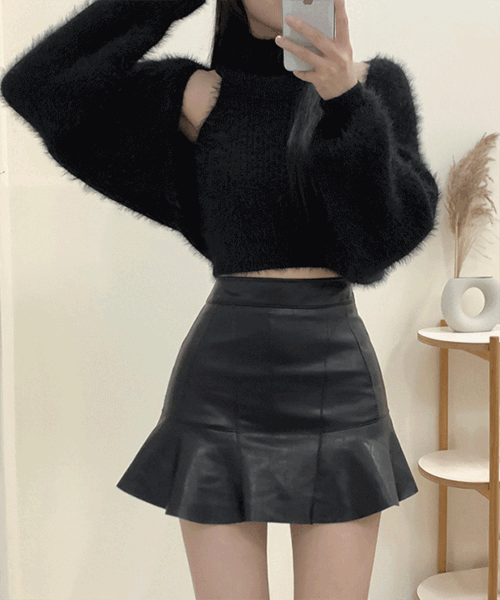J.Blynn [Last 1 Sheet Sale] [Single Item, 1+1 Discount] Guso Angora Halterneck Knitwear (Sleeveless + Cardigan Set)