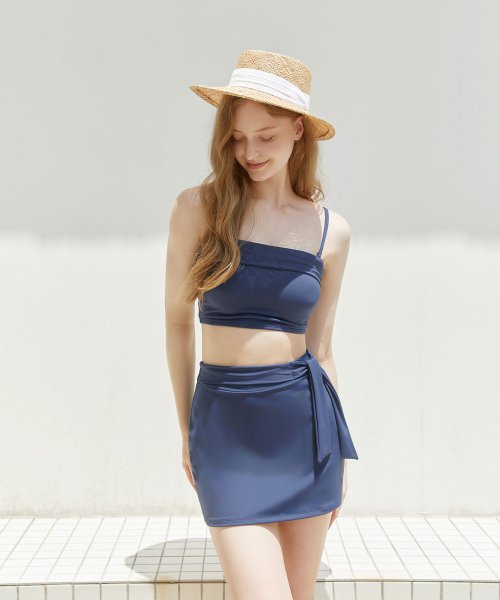 Belted Blue Top & Bottom Set
