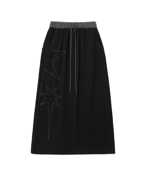 NICEGHOSTCLUB BIG STAR LOGO SWEAT SKIRT_BLACK (NG2EFUPA90A) - Size & Reviews | MUSINSA