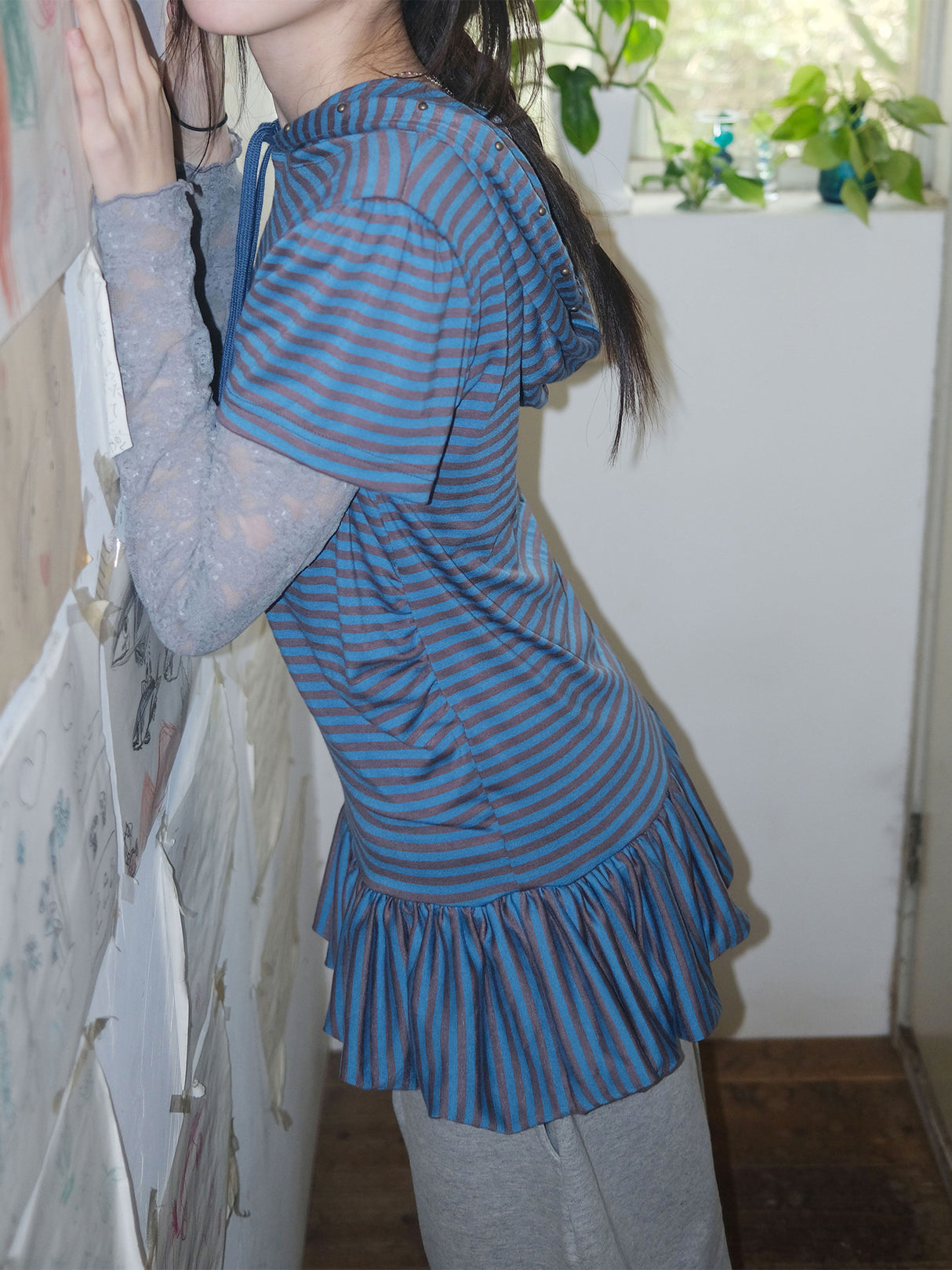 Kim Ah-hop [9. Hope] VERIMON layered hoody (blue)