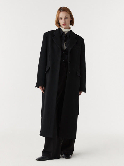 Tailoring Wool Coat (Black)