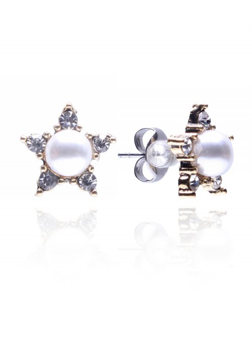 Crystal Star Pearl Earrings