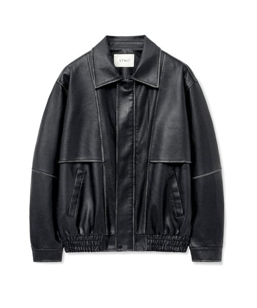 8124 Vintage Washed Leather Jacket_Black