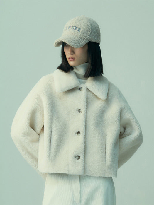 Reversible Leather Shearling Mustang Cream