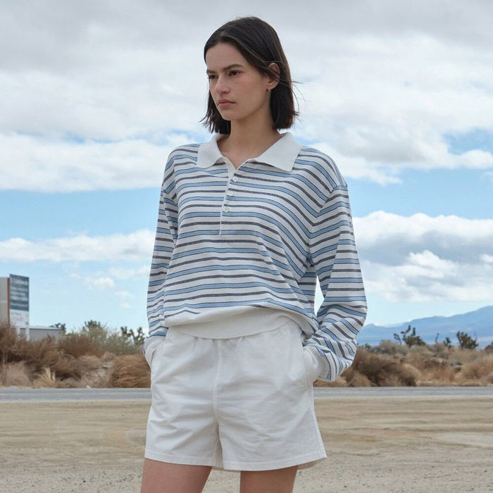 STRIPED OPEN COLLAR SWEATER_IVORY STRIPE_LC251KN04I3