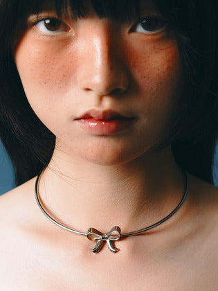 Ribbon Bangle Chain Necklace