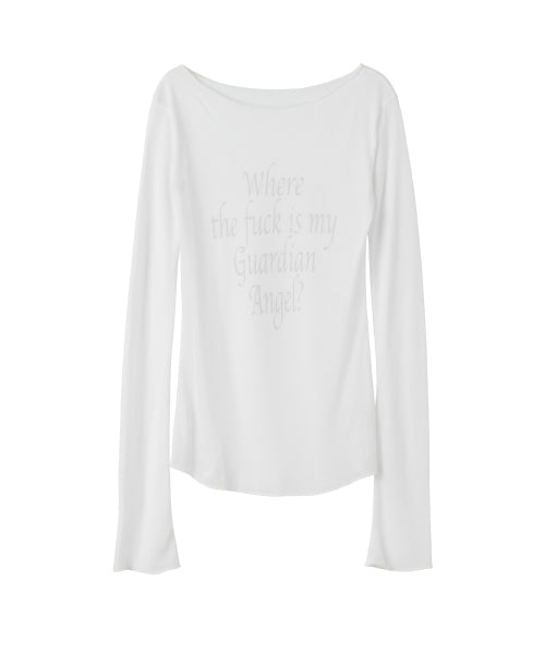 White Tencel Lettering T-shirt