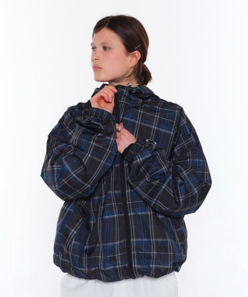 NOI1370 Essential Check Windbreaker (Navy)