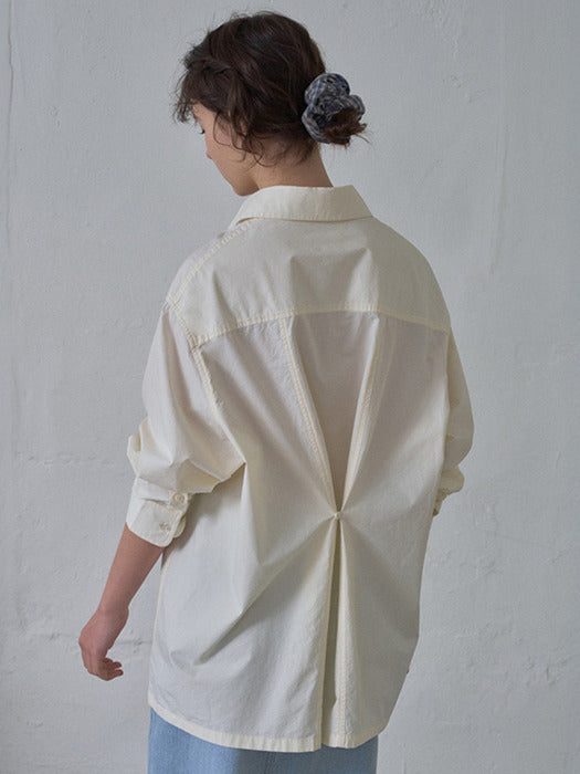 Backward button shirt_Ivory