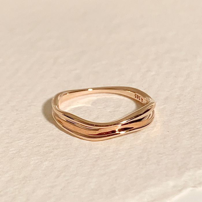 14k 18k soft wave ring