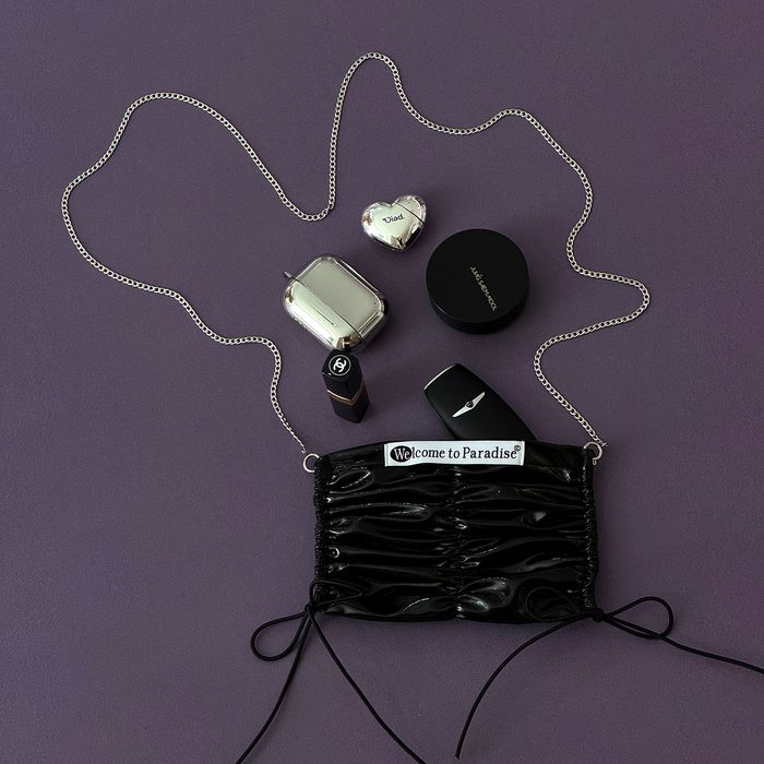 mimi bag (BlACK) + silver chain