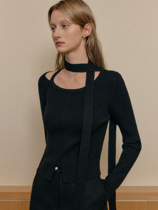 Whitney Cutout Knit Top / WHITNEY CUTOUT KNIT TOP_3colors